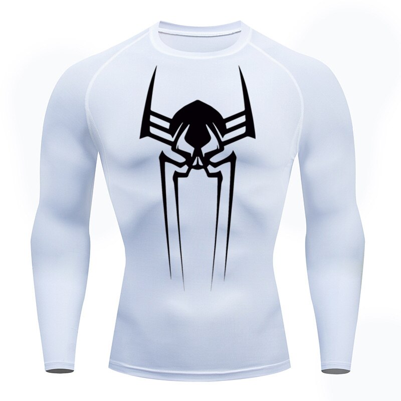 Long Sleeve Spider-Man Compression Shirt | Black / White